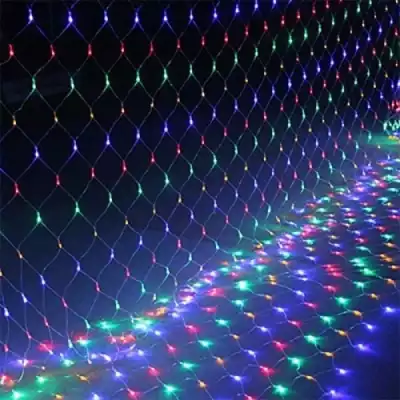 Гирлянда «Сеть»  Y- 84 3 х 3 м, IP44, УМС, тёмная нить, 384 LED, свечение мульти, 220 В